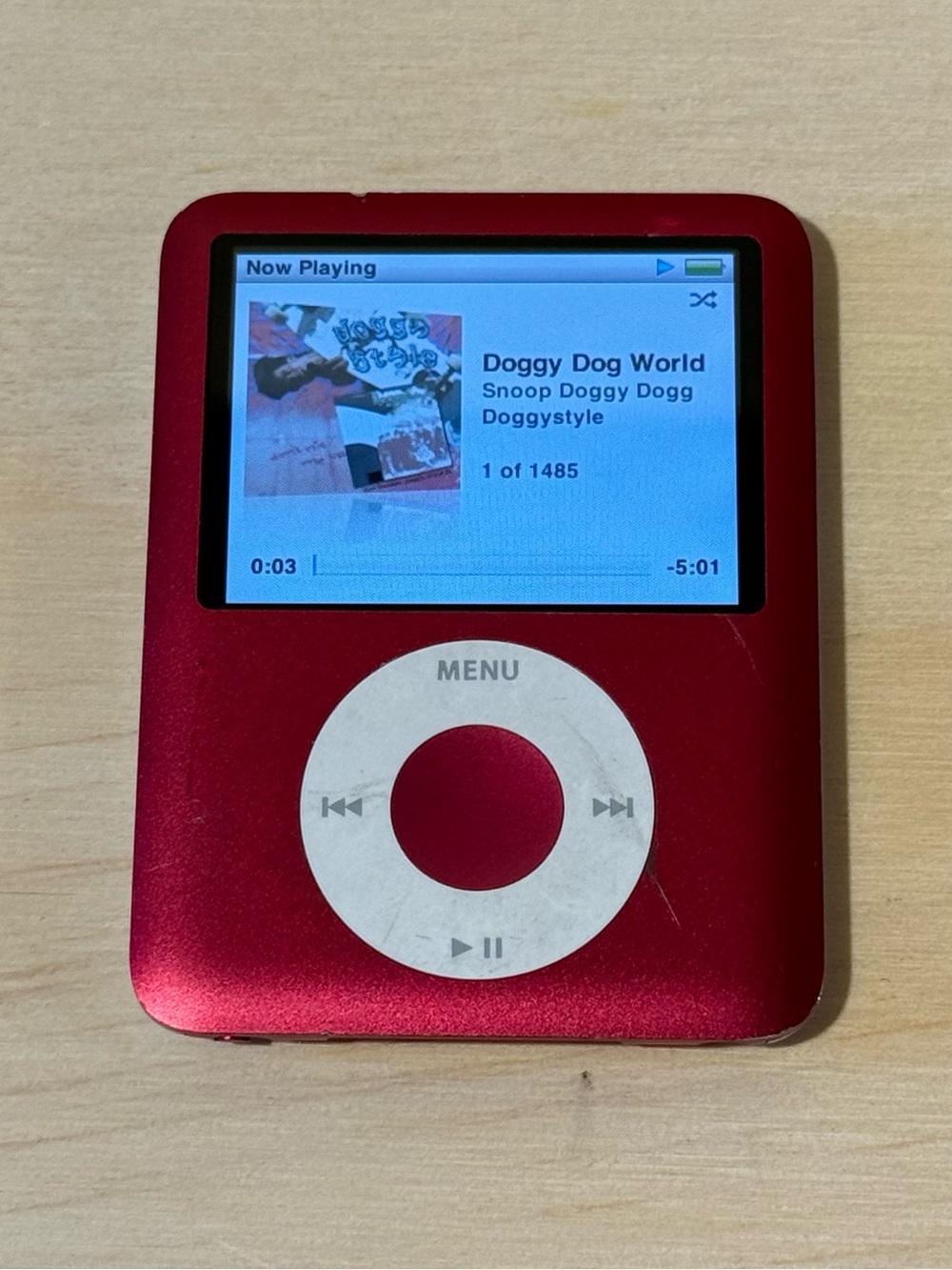 iPod Nano A1236 8GB Red Tested Battery 8-10Hr w/Charg-1485-Songs Read Info Blw!
